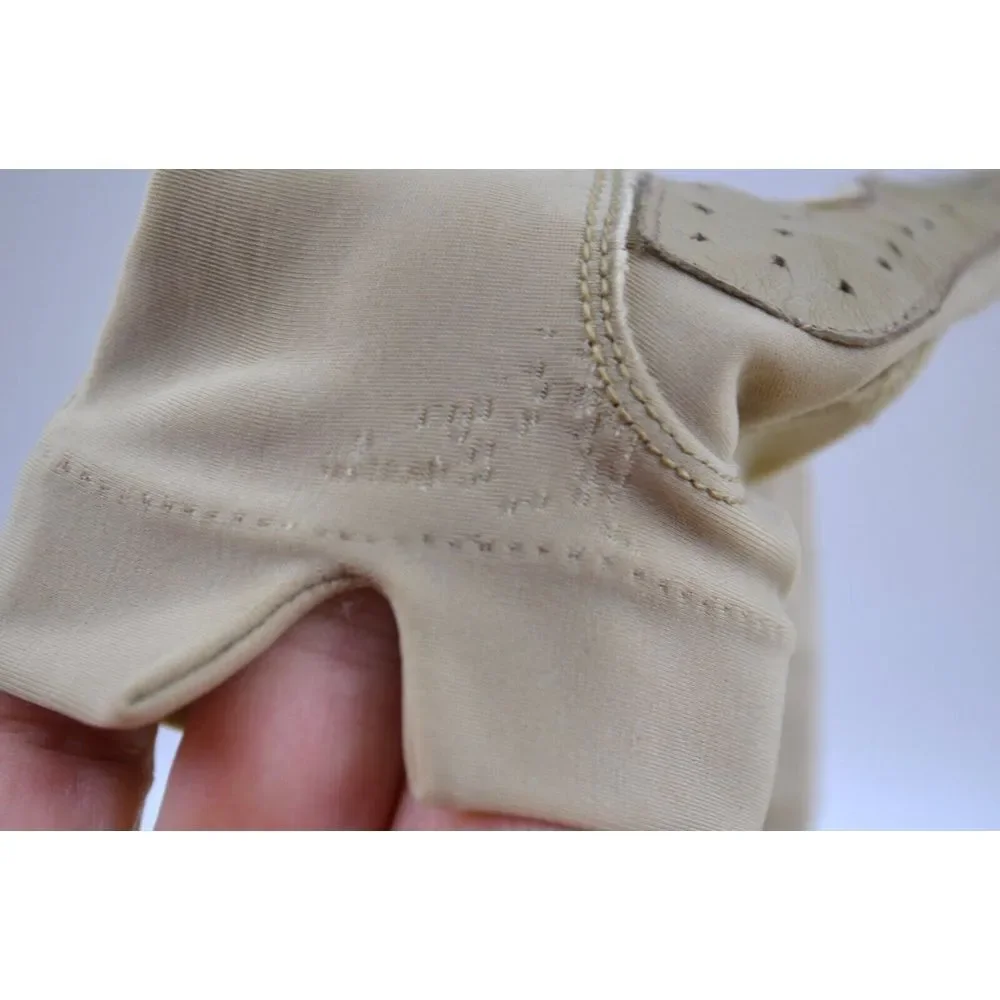 Vintage Fownes Tan‎ Beige Nylon & Grip Strips Gloves Women's One Size (Small)